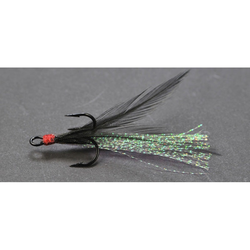 Feathered Teaser Treble Hooks|Black|Brown|Chartreuse|Khaki|Orange|Pink|Pro Blue|Red|White|Size 10|Size 4|Size 6