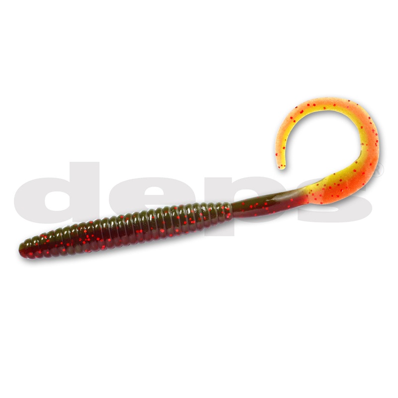Deathadder Jumbo Curly|Green Pumpkin Scuppernog|Junebug|Scuppernog|Smoke Blue Gold|Sprayed Grass|Watermelon Red|Florida Blue|Green Pumpkin|7 inch