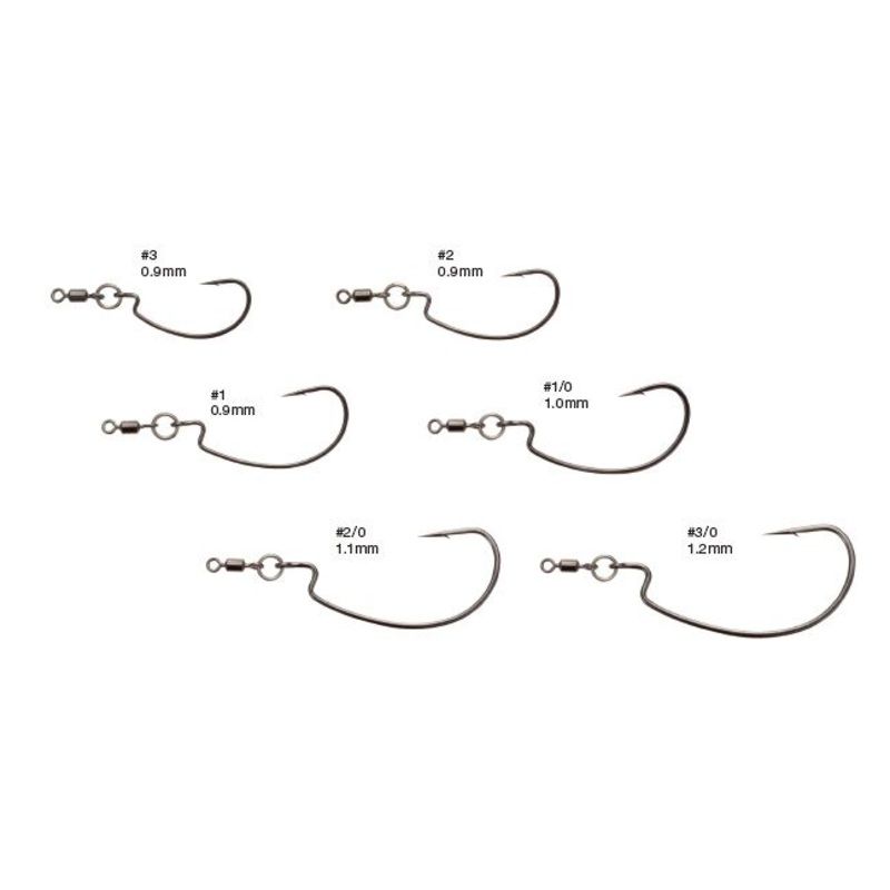 HM Ring Offset Hook|Size 2|Size 1|Size 1/0|Size 2/0|Size 3/0|Black