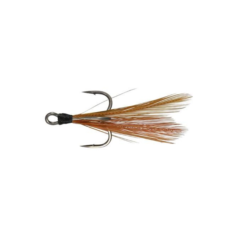 Shinmushi Feathered Treble|Brown|White|Yellow|Size 10 (Shinmushi)|Size 12 (Koshinmushi)