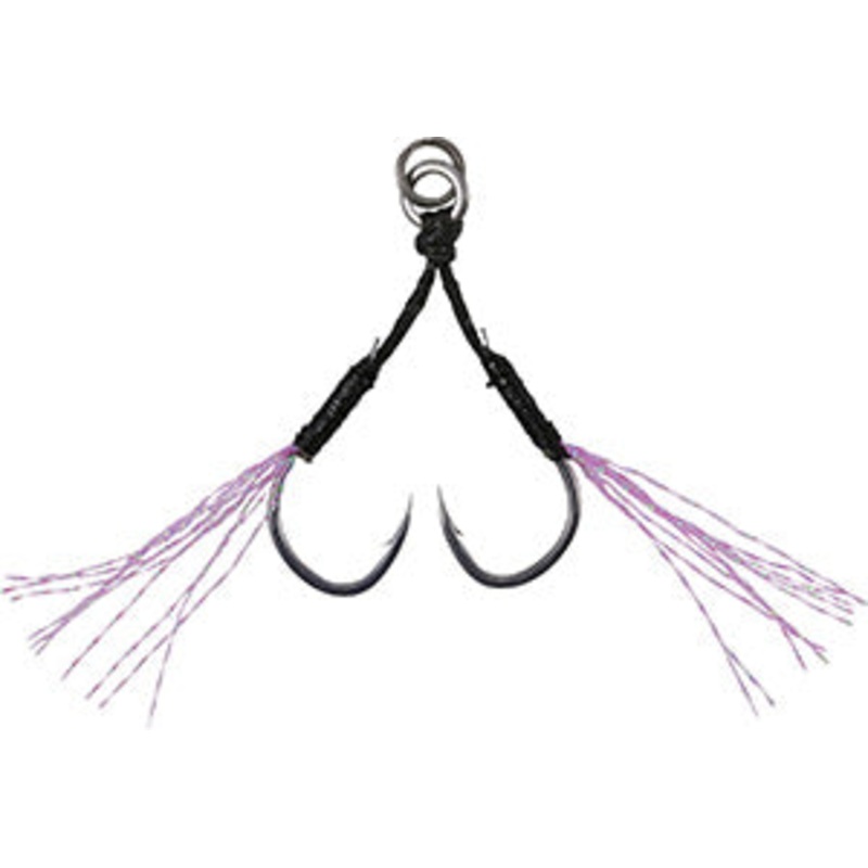 Drag Metal Cast Assist Hook|Size 8|Size 11|Size 13|Single Hook|Double Hook|Clear|Pink|Rear Hook (No Feather)