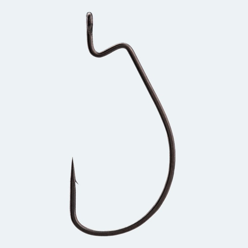 Nemesis Offset Worm Hook|Size 1|Size 1/0|Size 2/0|Size 3/0|Size 4/0|Size 5/0|Black
