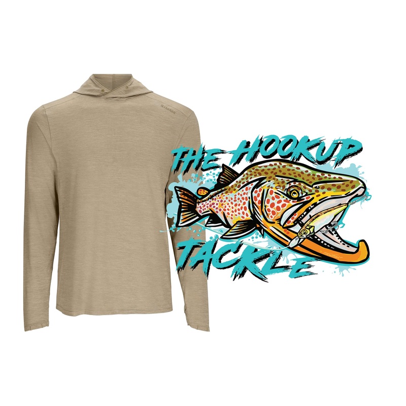 Solarflex Cooling Hoody|Medium|Large|X-Large|2XL|3XL|Cinder- “Hook Up Logo”|Stone- custom “Brown Trout”