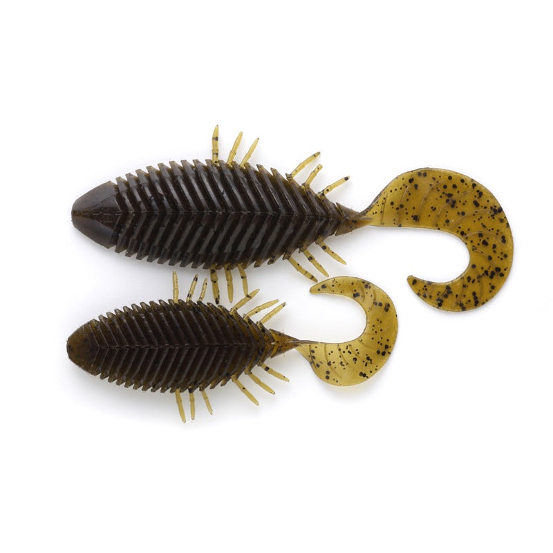 Flat Head Curly|Moss Green Kogill|Green Pumpkin Pepper|Watermelon/White Belly|Lake Shrimp|Dappi River Crab|Cinnamon|Super Black|Egg Eater|White/Clear Glitter Flake|Paripi Melon|Dark Liver|4 inch