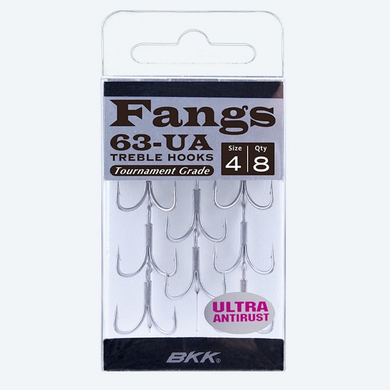 Fangs-63 UA Treble Hook|Size 8|Size 6|Size 4|Size 2|Size 1|Size 1/0|Size 2/0|Black