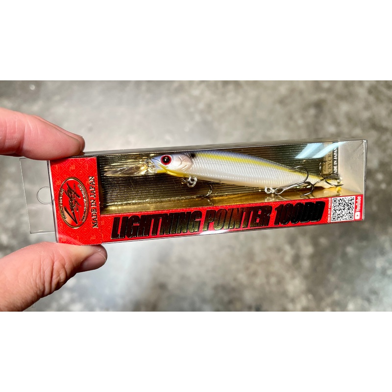 Lightning Pointer 100DD FFS|Aurora Black – Suspending|Pearl Threadfin Shad – Suspending|Ghost Minnow – Suspending|Chartreuse Shad – Suspending|BE Gill – Suspending|Bone Pro Blue – Suspending|Silver Cheek Ghost Minnow – Sinking|Zebra Aurora Black – Sinking