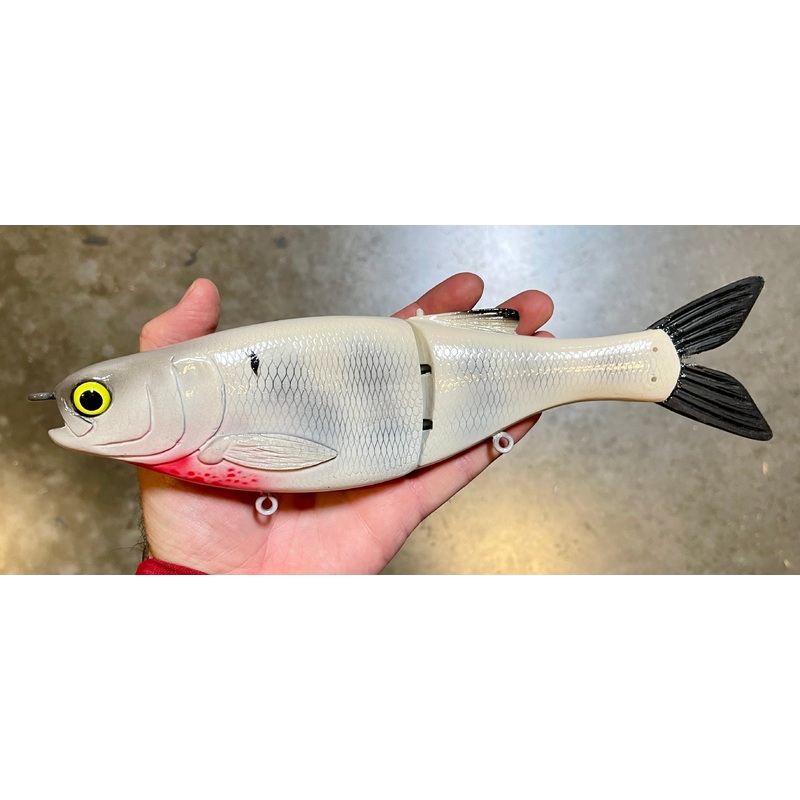 11 inch Shad Glide|Bone/Blood Splatter|Rainbow|American Shad|Perch|Shiner|Olive Back|Green Back|Light Green|Grey Bone|11 inch Shad Glide