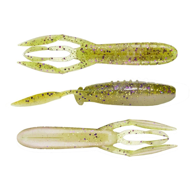 Glide Camaron|Avocado Salt & Pepper|Bass Candy|Black Blue Flake|Black|Dark Goby|Goby|Green Pumpkin|Green Pumpkin Chartreuse|Green Pumpkin Fire|Green Pumpkin Green & Purple Flake|Okeechobee Craw|Pearl|Pink Magic|Rootbeer|Original Sexy Shad|Smoke Cinnamon C