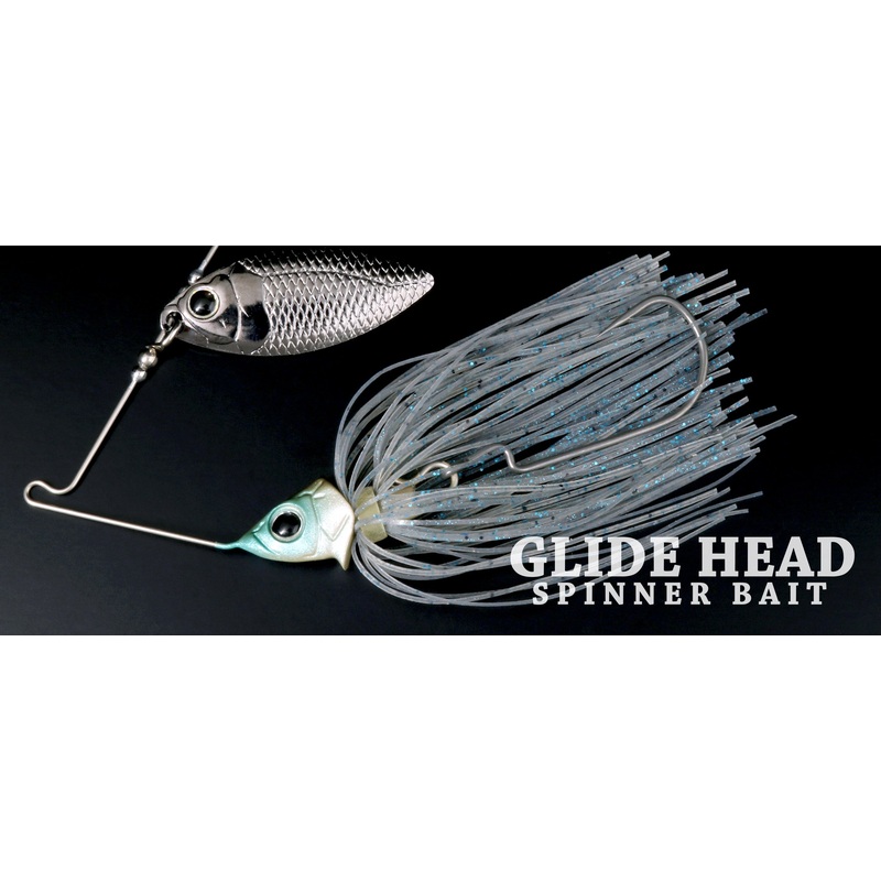 Glidehead Spinnerbait|Blue Smoke – |03|Lime Chartreuse – |04|Ayu – |08|Dead Grass – |10|Green Crystal – |16|Bubblegum Pro Blue – |24|Glidehead 3/8oz