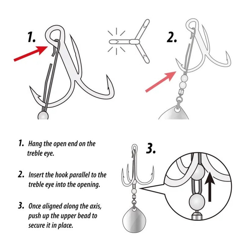 One Touch Blade for Trebles|Nickel Willow|Nickel Colorado|Gold Willow|Gold Colorado|Small|Medium|Large