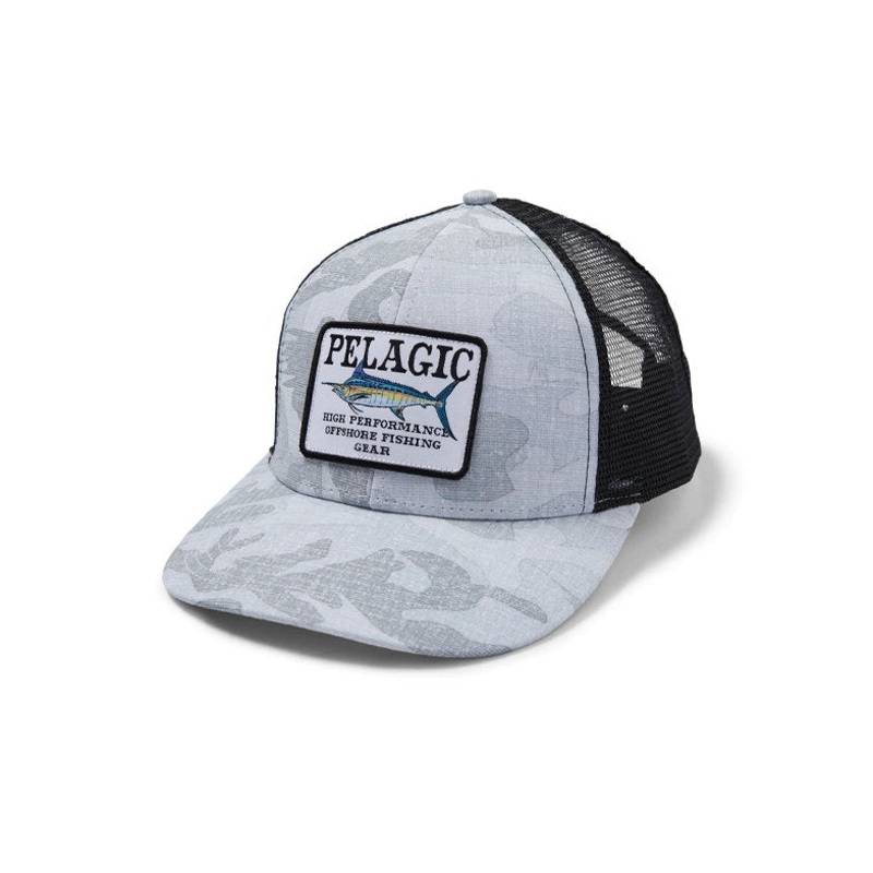 Pelagic Cap Gamefish Marlin Fish Camo Grey