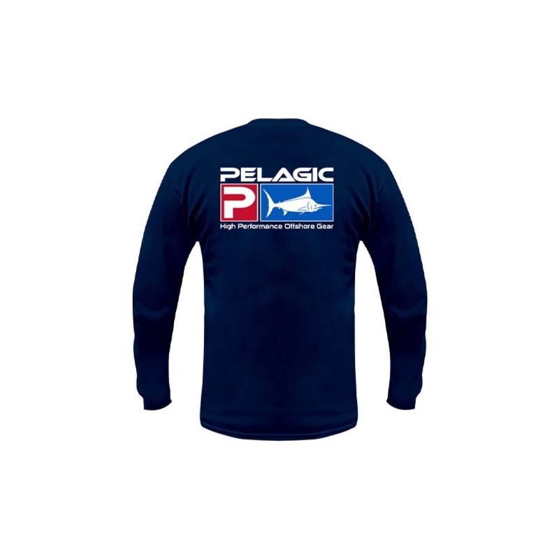 Pelagic Shirt Deluxe Logo Navy – Long Sleeve Tee