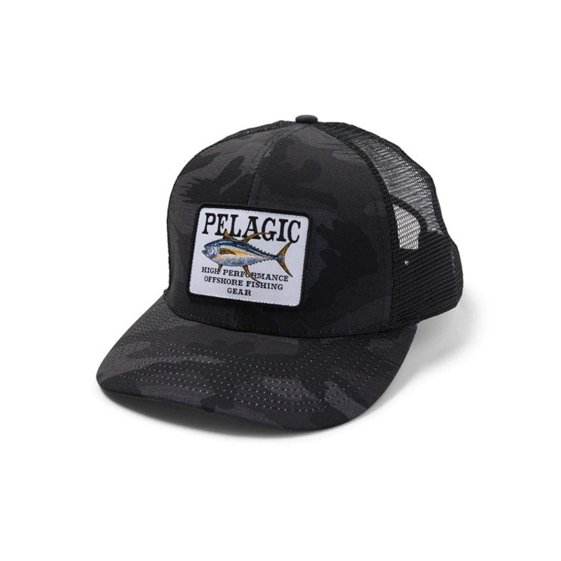 Cap Pursuit Fish Camo Snapback Black
