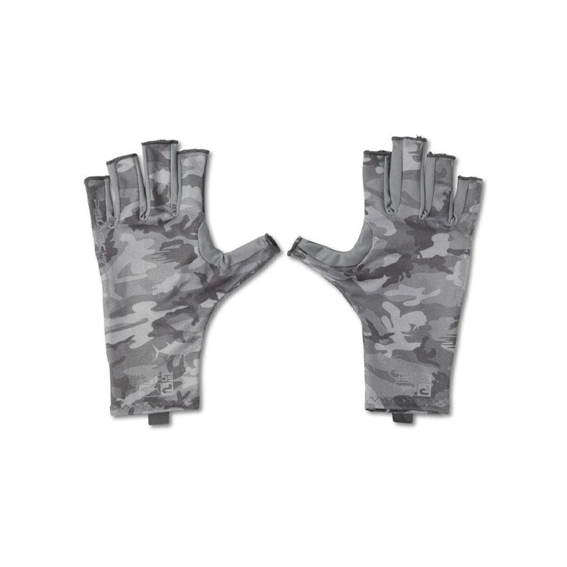 Pelagic Sun Gloves Fish Camo Light Grey