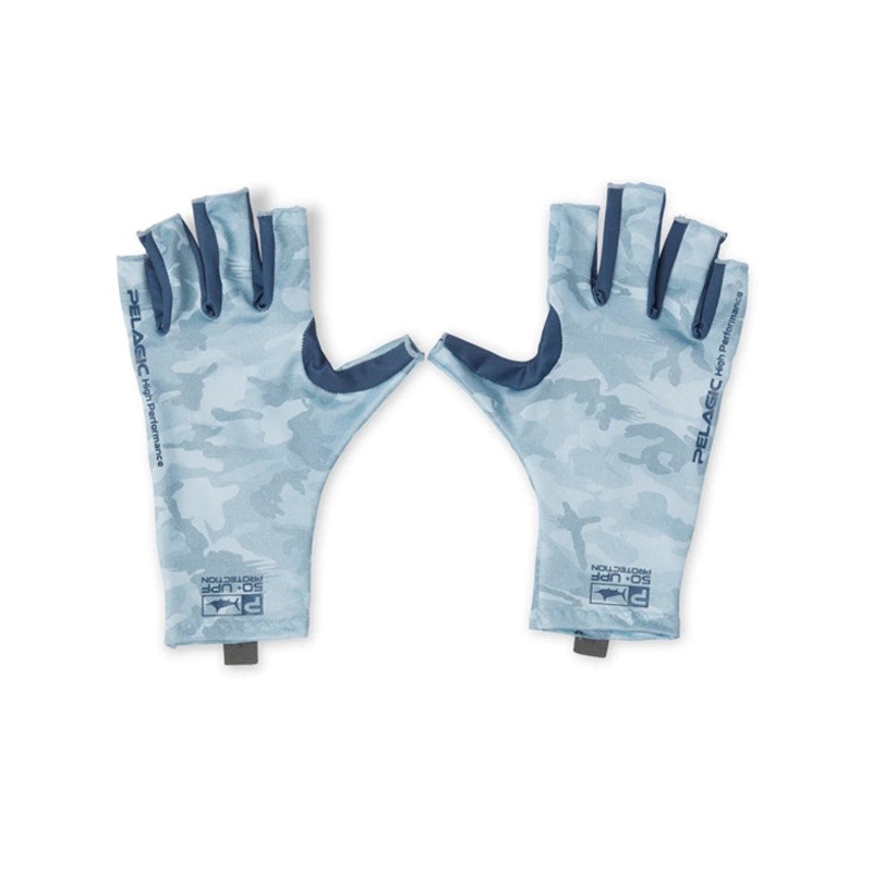 Pelagic Sun Gloves Fish Camo Slate