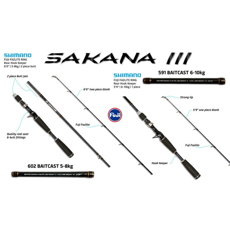 Shimano Sakana 3 Rod Baitcast Rod Series