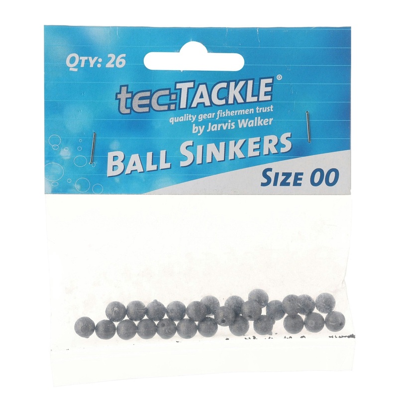 Jarvis Walker Ball Sinkers|SSz0 – 18pk|Sz1 – 12pk|Sz2 – 9pk|Sz3 – 7pk|Sz4 – 6pk|Sz5 – 4pk|Sz6 – 3pk|Sz7 – 3pk|Sz8 – 2pk|Sz9 – 2pk|Sz10 – 2pk|Sz1A – 10pk|Sz00 – 26pk