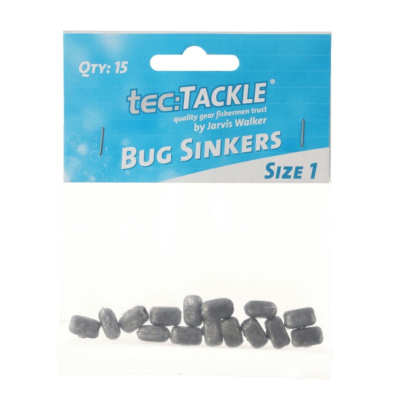 Jarvis Walker Bug Sinkers|Sz1 – 15pk|Sz2 – 12pk