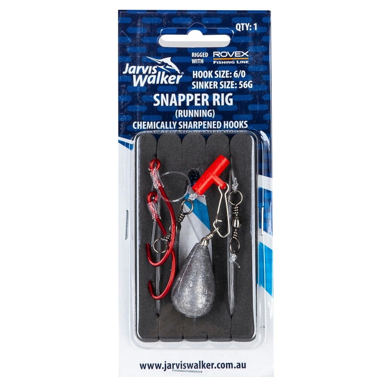 Jarvis Walker Snapper Running – 6/0 Octopus – 56g Rocket lead – 50lb line Rig