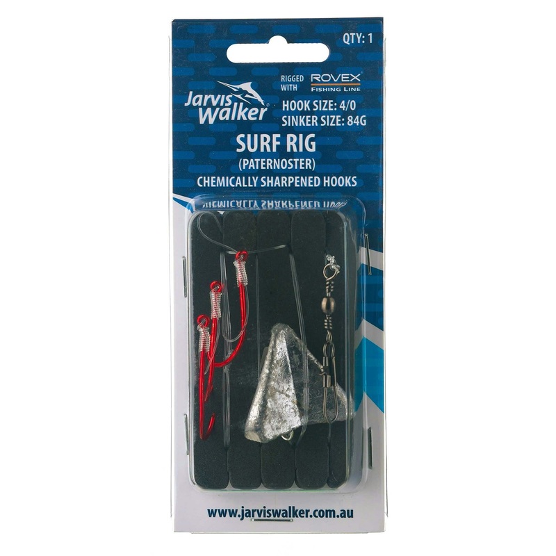 Jarvis Walker Surf – 4/0 Octopus – 84g Star lead – 40lb line Rig