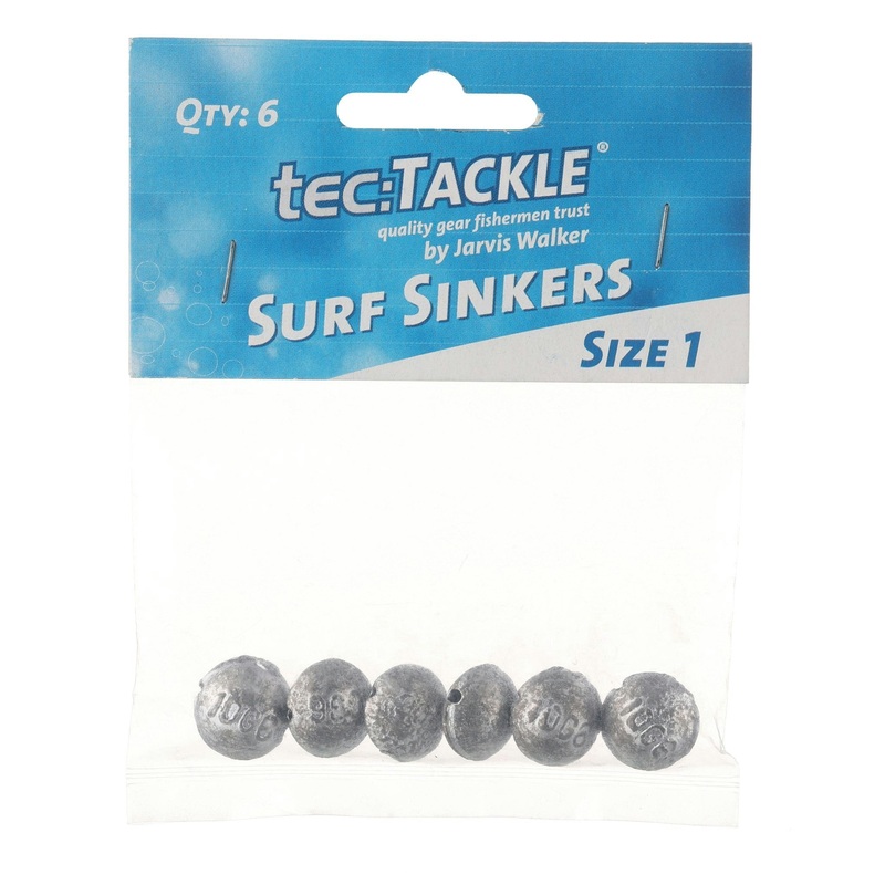 Jarvis Walker Surf Sinkers|Sz1 – 6pk|Sz2 – 4pk|Sz3 – 3pk|Sz4 – 2pk