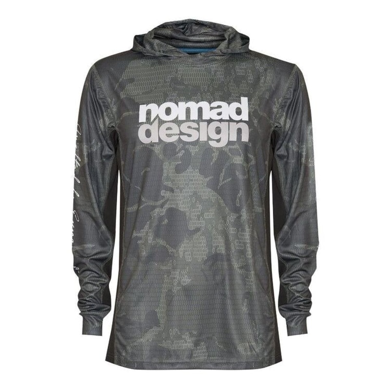 Nomad Tech Fishing Shirt Hooded – Khaki Camo Splice