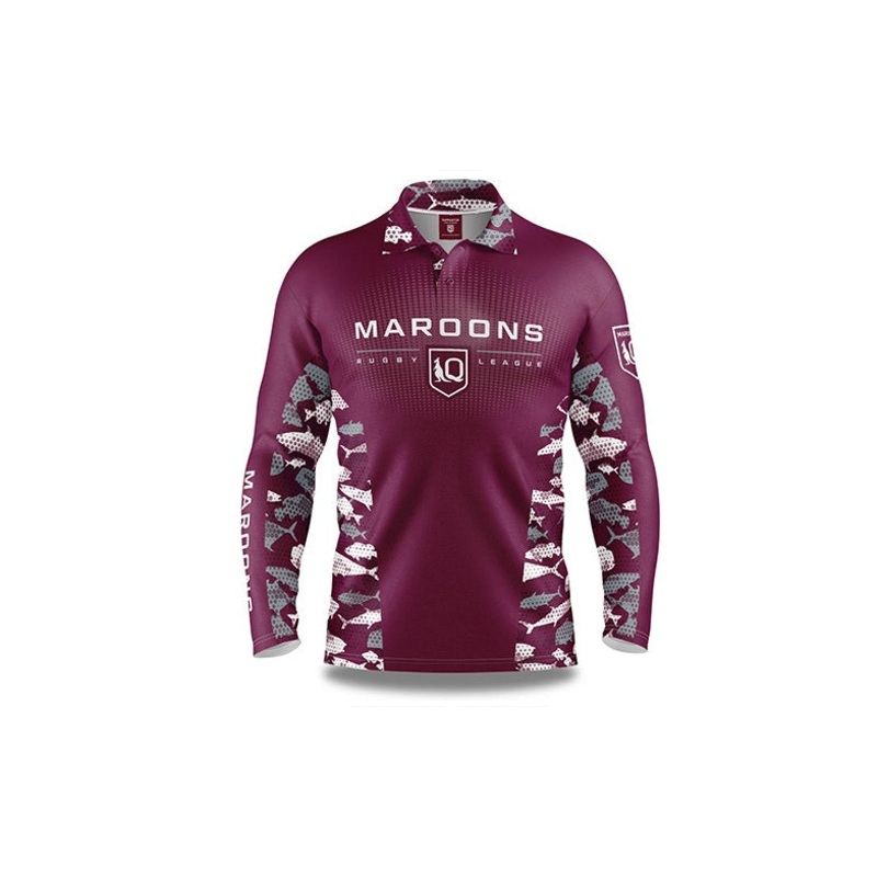 NRL QLD Maroons ‘Reef Runner’ Fishing Shirt – Adult