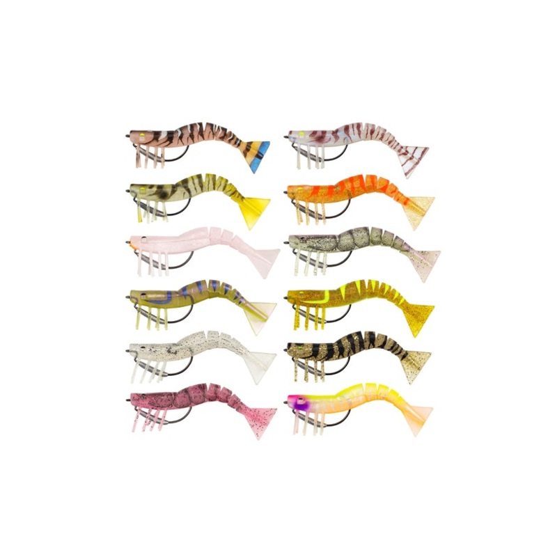 Samaki Live Shrimp 127 Lure|Leader Prawn|Tiger Pearl|Crystal Green|Golden Carrot|127mm