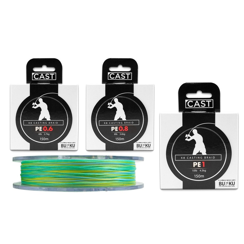 Cast Buku Casting Braid X8|6lb/2.8kg|8lb/3.7kg|10lb/4.6kg|150m – 165Yds