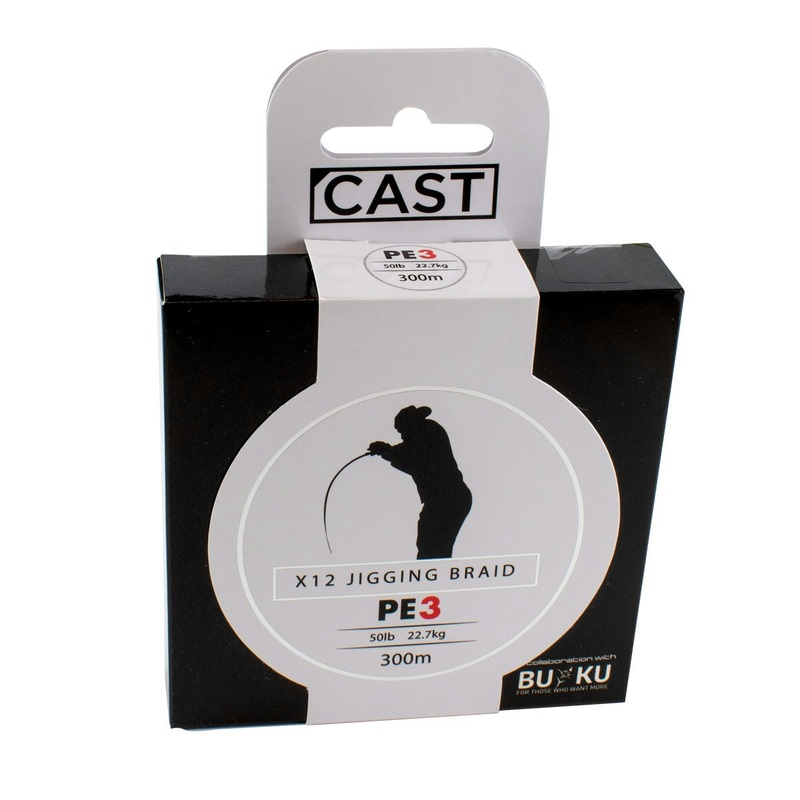 Cast Buku Jiging Braid X12|12lb/5.5kg|20lb/9.1kg|30lb/13.7kg|50lb/22.8kg|65lb/29.6kg|80lb/36.4kg|100lb/45.5kg|120lb/54.6kg|300m – 329Yds|400m – 438Yds