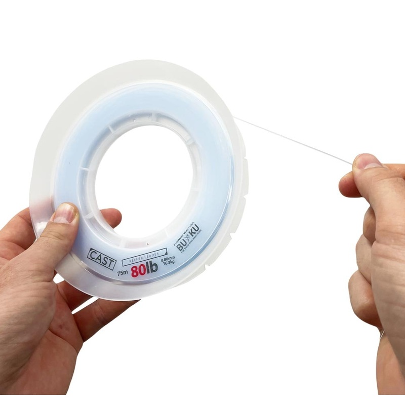 Cast Buku Reefer Leader|20lb/9.1kg|30lb/13.7kg|40lb/18.2kg|50lb/22.8kg|60lb/27.3kg|80lb/36.4kg|100lb/45.5kg|120lb/54.6kg|150lb/68.2kg|200lb/91kg|100m – 110Yds|75m – 83Yds|50m – 55Yds|40m – 44Yds