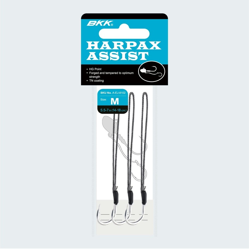 BKK Harpax Assist Hook|5.5-7in (14-18cm)|4-5in (10-12.5cm)|5 & 7.5cm|3pk|2pk