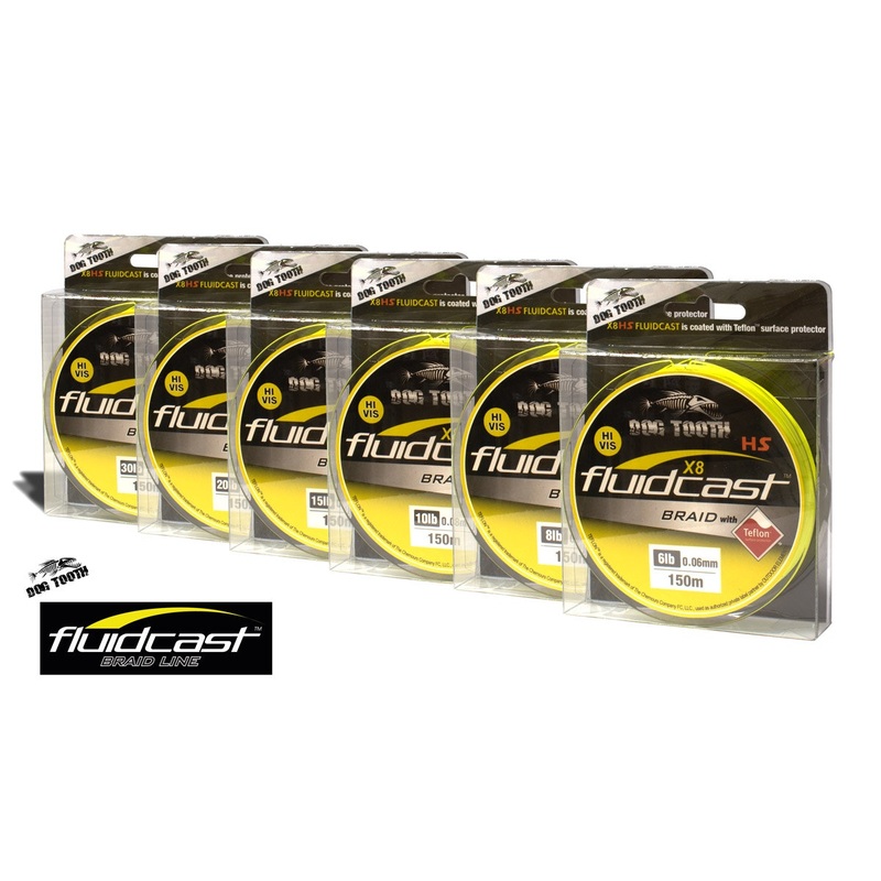 Dog Tooth Fluidcast Braid – Hi Vis Yellow X8