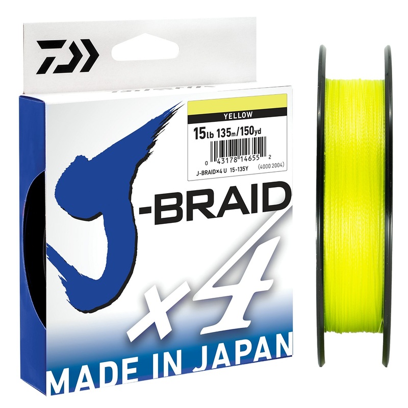 Daiwa J-Braid 4 – Yellow Line|4LB/135M YELLOW|6LB/135M YELLOW|8LB/135M YELLOW|10LB/135M YELLOW|15LB/135M YELLOW|20LB/135M YELLOW|30LB/135M YELLOW|15LB/270M YELLOW|20LB/270M YELLOW|30LB/270M YELLOW|40LB/270M YELLOW|50LB/270M YELLOW|65LB/270M YELLOW|80LB/27