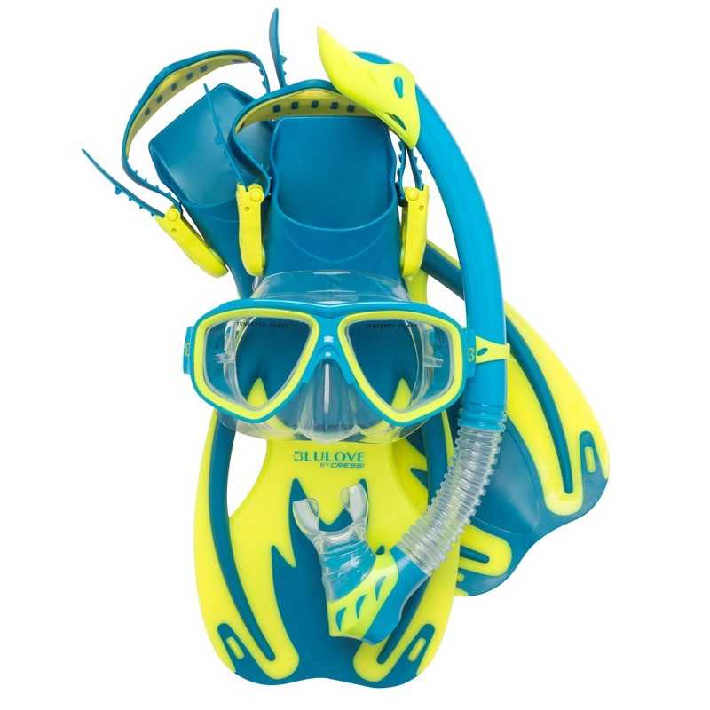 Cressi Rocks Junior Mask, Snorkel, and Fins Set