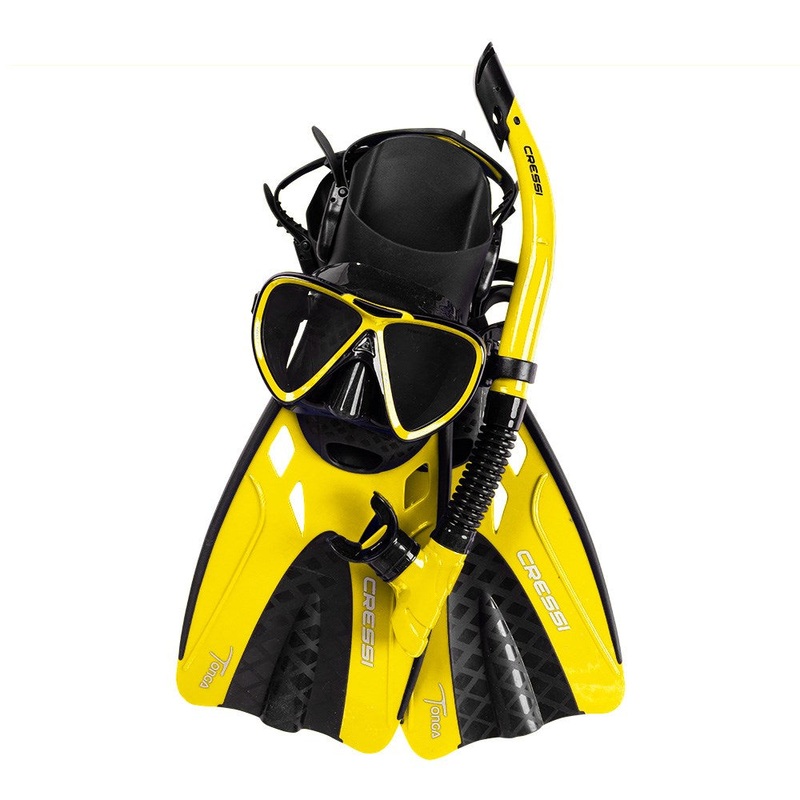 Cressi Tonga MSF Set|S/M|L/XL|Black/Yellow|Black/Blue