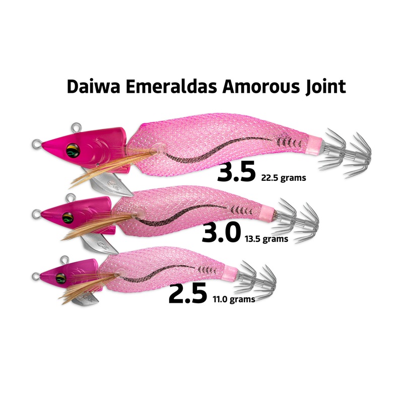 Daiwa Emeraldas Amorous Joint|Emeraldas Amorous Joint|2.5|3.0|3.5|Glow Head & Stripe|Jet Black|Keimura White|Lemonade|Mandarine|Mango Shrimp|Raging Red|Redhead & Glow Stripe|Sakura|Spring Pink