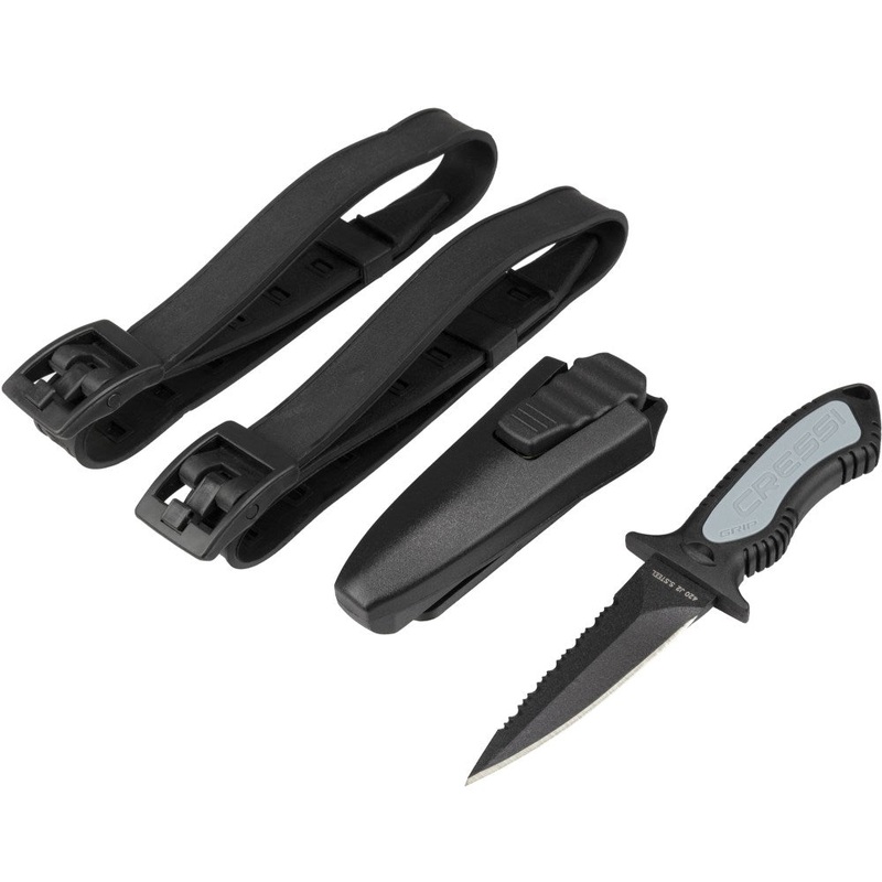 Grip Spear Knife|Coated Stainless Steel|Black