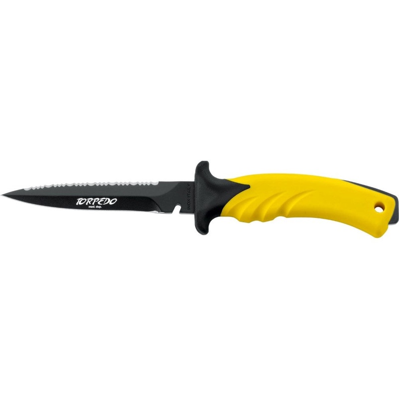 Torpedo 11 BE Knife|Coated Stainless Stee;|Black Grip|Yellow Grip