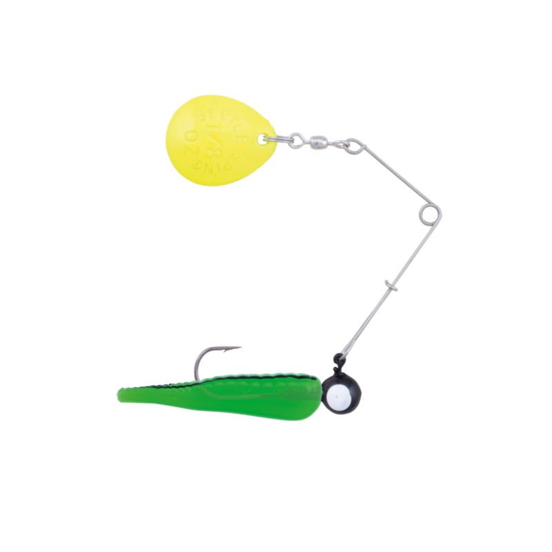JOHNSON ORIGINAL BEETLE SPIN|Chartreuse Sparkle w/ Green Blade|Black Chartreuse Orange w/ Silver Blade|White Red Dot w/ Silver Blade|Black Yellow Stripes w/ Silver Blade|Yellow Black Stripes w/ Silver Blade|Fluorescent Chartreuse w/ Silver Blade|1/16oz|1/