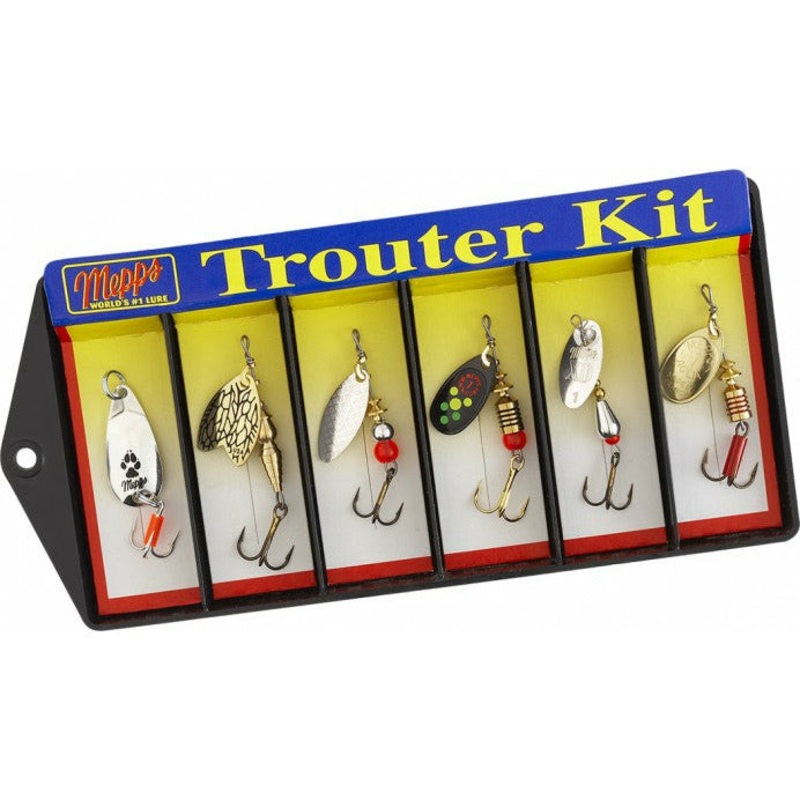 MEPPS TROUTER KIT|Plain Treble Hook Lure Assortment|Plain and Dressed Treble Hook Lure Assortment