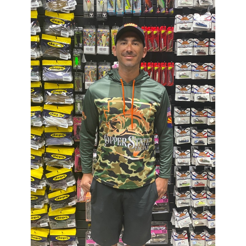 COPPERSTATE SUN SHIRT|GREEN CAMO W/ORANGE|GRAY SLATE CAMO WITH SILVER|GRAY WITH CAMO ARMS|Small|Medium|Large|X-Large|XX-Large|3XL|4XL|5XL