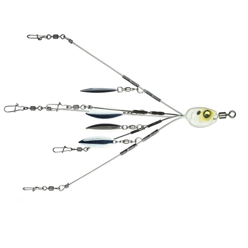 6TH SENSE DIVINE UMBRELLA RIG|4K Shad|Spanish Pearl|5.5″|6.5″|6.5″ 8-Blade