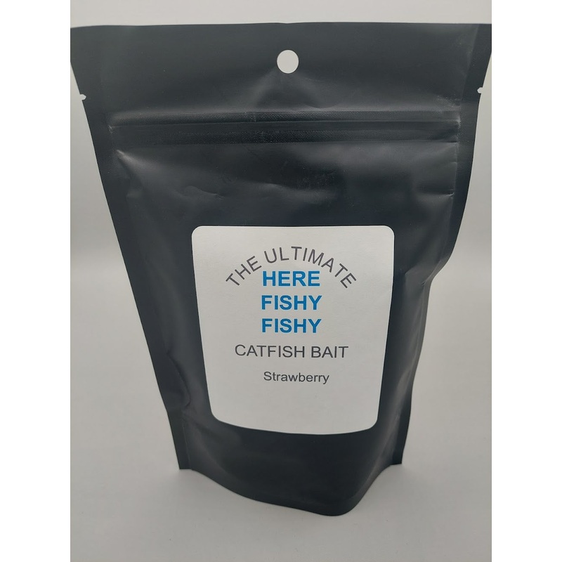 HERE FISHY FISHY CATFISH BAIT|Peanut Butter|Garlic|Cheese|Strawberry|Jacks Super Hot|Urban Catastrophic|AdaBlue|Sh*tty K*tty|Corn Holy “O”|Fat Cat|Somethang Stinky|Somethang Fishy|Small Bag