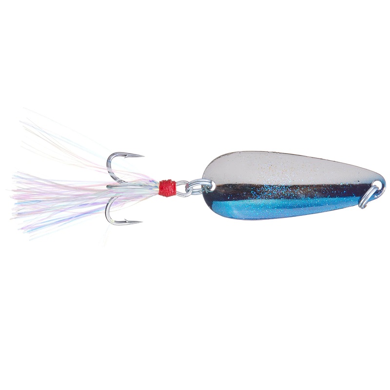 NICHOLS MOJO FLUTTER SPOON|Blue Shad – 1/2 oz|Bombshell Shad – 1/2 oz|Golden Shiner – 1/2 oz|Purple Threadfin – 1/2 oz|Shattered Glass Silver – 1/2 oz|Silver Chrome – 1/2 oz