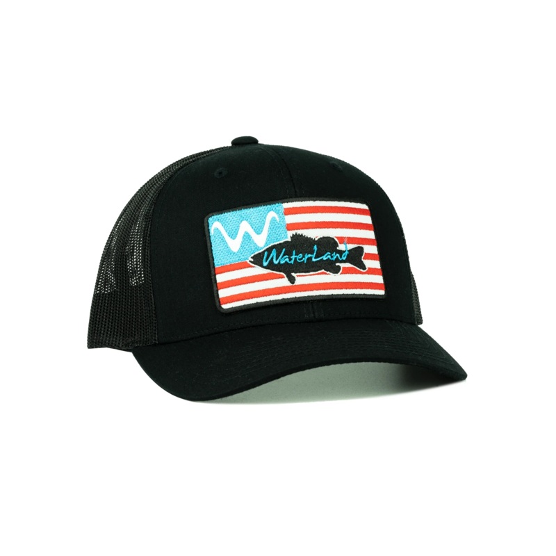 WATERLAND HATS|Texas Craw – Grey/White|Flag SnapBack Rope – Black/Black|Flag SnapBack – Black|Blackout Snapback – Camo Black|The  Marina – Salute – Navy / Red / White Rope|The  Marina – Happy Hour – 80’s Yellow/ Multi-Colored Rope|The  Marina – Happy Hour