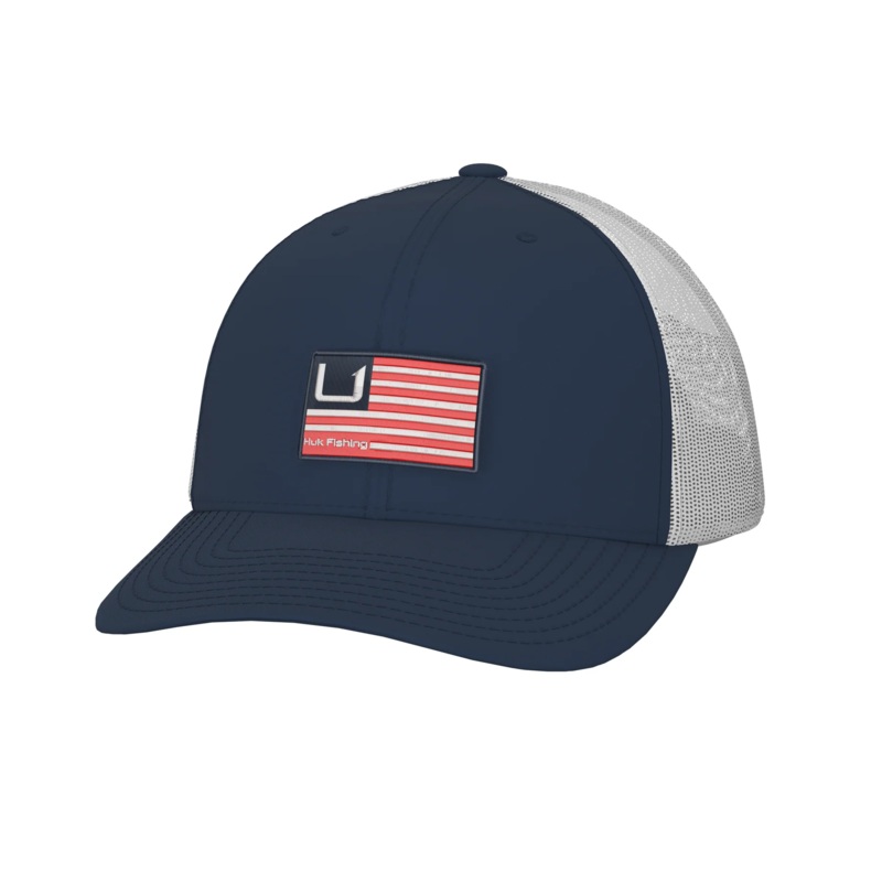 HUK HATS|Americana Colorblock Trucker / Sargasso|Huk and Bars American Trucker / Oyster|Huk and Bars American Trucker / Sargasso|Mossy Oak Trucker / MO Bottomland|Bold Patch Trucker / Night Owl|Bold Patch Trucker / Crystal Blue|Huk’d Up Trucker / Harbor M