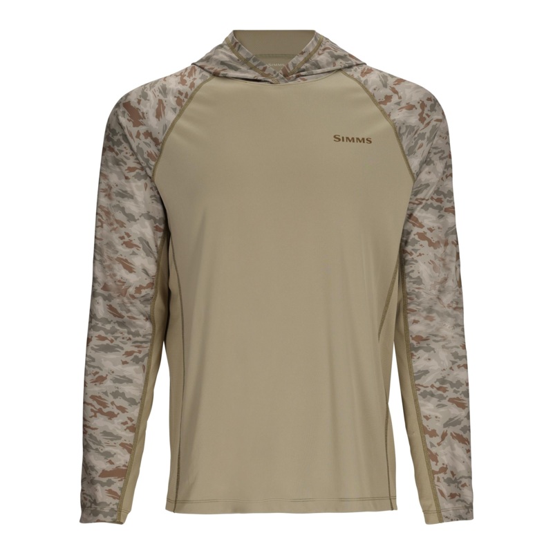 SIMMS CHALLENGER SOLAR HOODY|Stone/Ghost Camo Driftwood|Dark Clover/Ghost Camo Clover|Pebble Stone|Medium|Large|Extra Large|2XL|3XL