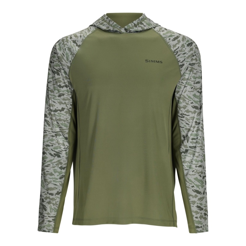 SIMMS CHALLENGER SOLAR HOODY|Stone/Ghost Camo Driftwood|Dark Clover/Ghost Camo Clover|Pebble Stone|Medium|Large|Extra Large|2XL|3XL