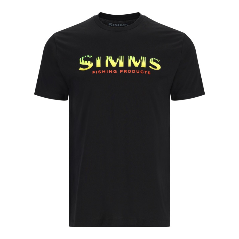 SIMMS M’S LOGO T-SHIRT|Black – Neon|RC Dark Clover/Military Heather|Medium|Large|Extra Large|2XL|3XL